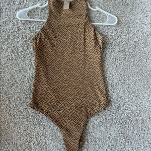 Fendi x Skims Brown Bodysuit